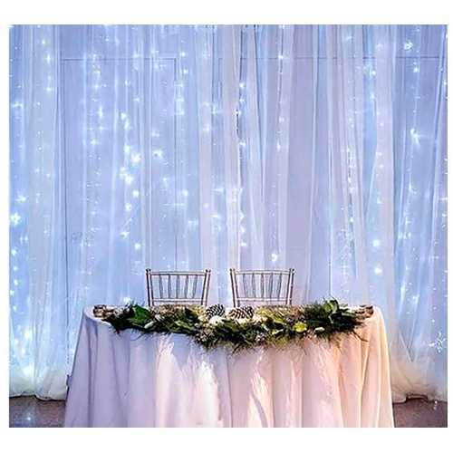 Рождественская гирлянда - шторы 3x3м, холодный белый, 220V, IP44, 300LED