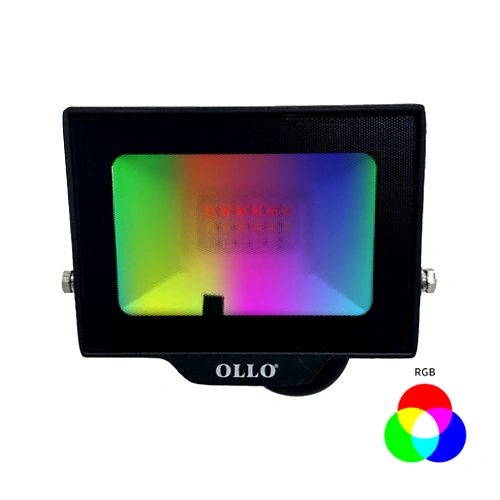 LED Mitrumizturīgs āra prožektors ar pulti 20W, 1900Lm, RGB, IP65