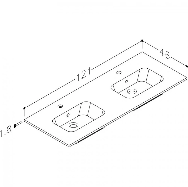 Double sink ELIDE, 120 cm