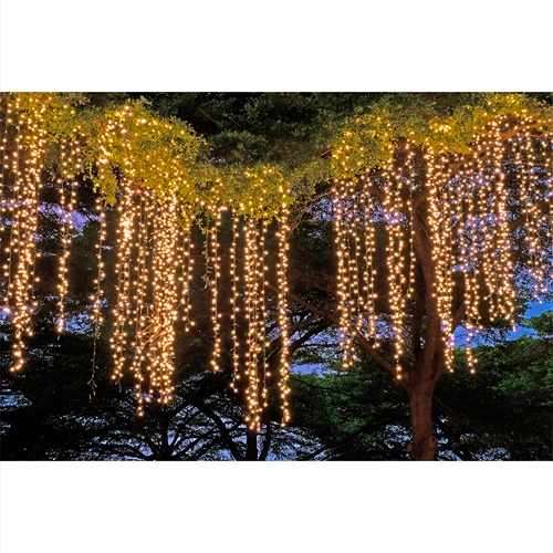 LED Ziemassvētku virtene - aizkari vara stieple, 3x3m, silti balts, 31V, IP44, 1200LED