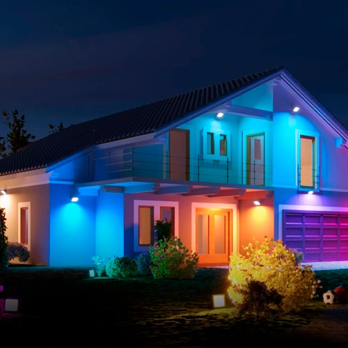 LED Mitrumizturīgs āra prožektors ar pulti 50W, 4750Lm, RGB, IP65