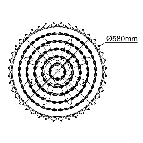 Piekaramā lampa MALIZIA, excl. 12xE14, max 40W