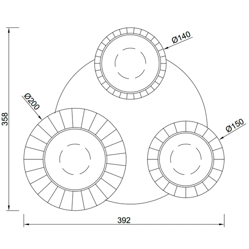 Потолочный светильник DIVA, excl. 3xE27, max 10W, IP20
