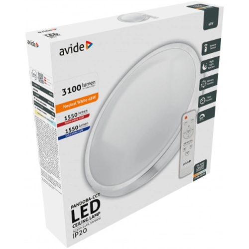 LED Потолочный светильник с пультом Oyster Pandora, 48Вт, CCT, 3100Лм, IP20