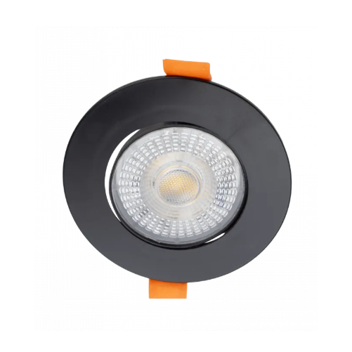 LED iebūvējams gaismeklis 3W , 5W , 7W, 3000K, 4000K, 6500K, 430 lm, 60°, melna, apaļa forma