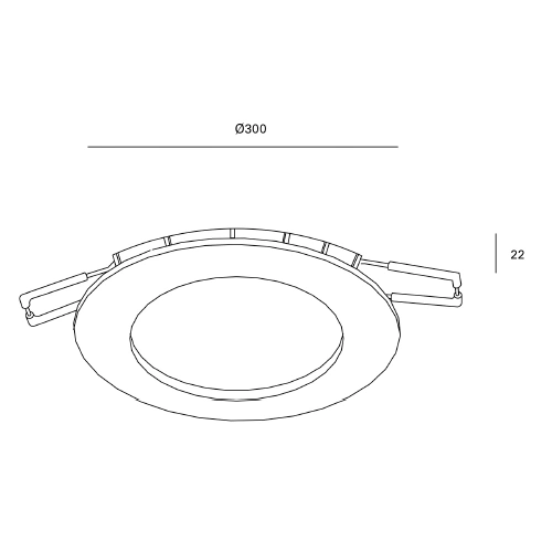LED iebūvējamais panelis 24.9W, 4000K, IP54, 4450Lm, Ø300x22 mm