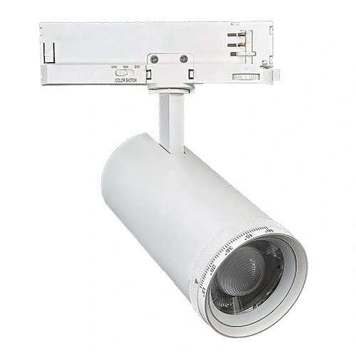 Trīsfāžu LED sliežu gaismeklis ar regulējamo gaismas leņķi 15-55°, 20/25/30W, CCT, 100Lm/W, IP20