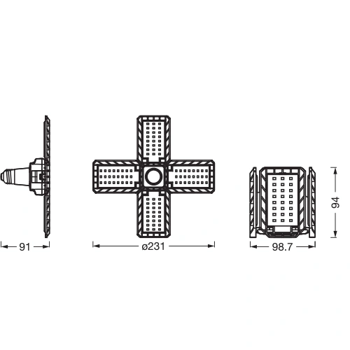 LED лампа E27, 23W, 2350Lm, 4000K, 100°, Highbay Blade
