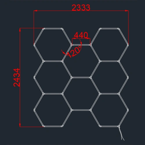 Hexagon gaismekļu komplekts, 8 gab., ar aksesuāriem, 280W, 6000K, IP20, 33600 Lm