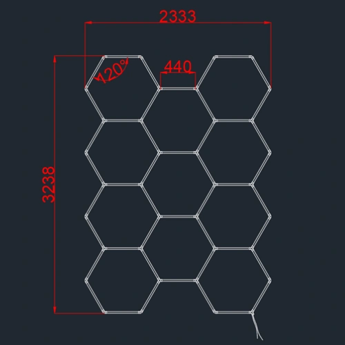 Hexagon gaismekļu komplekts, 11 gab., ar aksesuāriem, 385W, 6000K, IP20, 46200 Lm