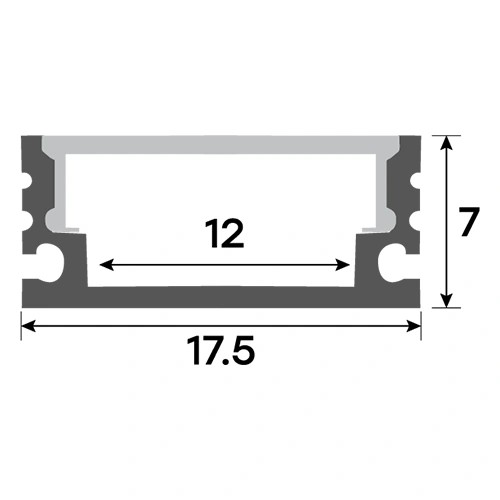 Stūra anodēts alumīnija profils LED lentei HB-17.5X7WBM