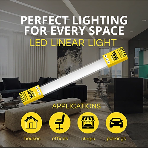 LED Mitrumizturīgs lineārais gaismeklis 60cm, 18W, 4000K