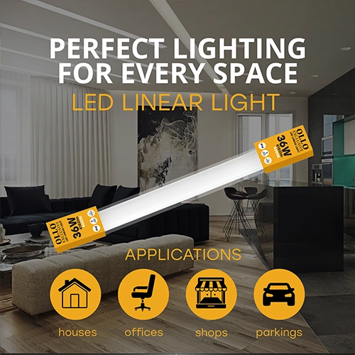 LED Mitrumizturīgs lineārais gaismeklis 120cm, 36W, 4000K