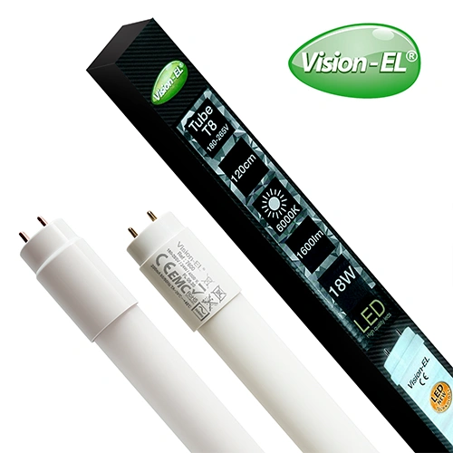 LED spuldzes (100 gab.) T8, 18W, 120cm, 1600lm, 6000K, elektrības pieslēgums no divām pusēm!