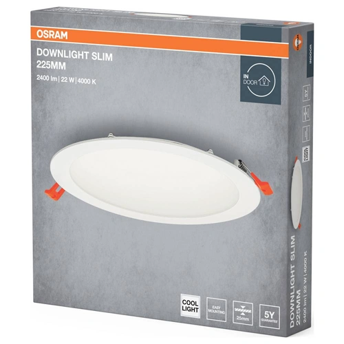 LED встраиваемая панель, 22W, 4000K, 2000Lm, Ø 225 x 25 mm