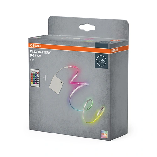 LED лента на батарейках с пультом, 5m, 5W, RGB, IP20