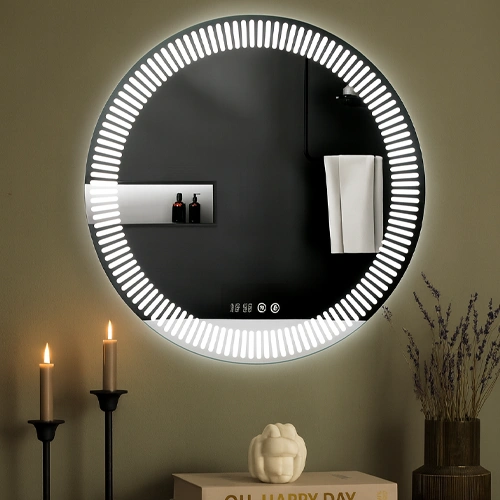 LED spogulis ar apsildes funkciju STELLARA, Ø 80 cm, 2700-6500K, 26W, 2904Lm, IP44