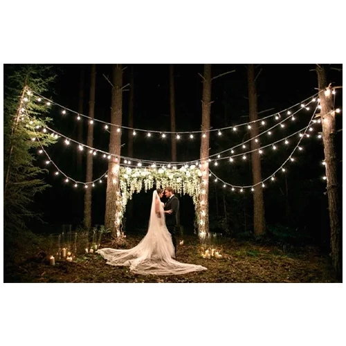 Komplekts LED āra dārza 10m virtenes dārzam un terasēm ar E27 spuldzēm