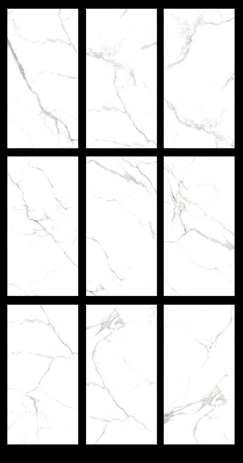 Глянцевая плитка STATUARIO WHITE, 60x120 cm, AM