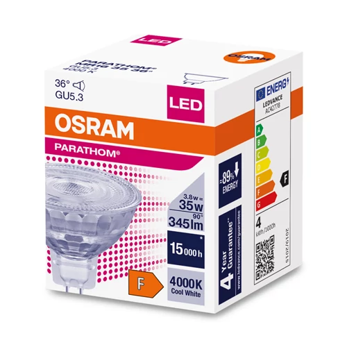 LED лампа GU5.3, MR16, 3.8W, 345lm, 4000K