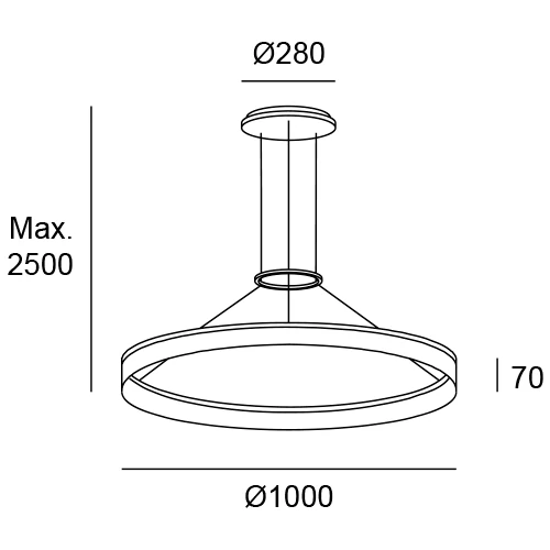Hanging lamp CIRC 36W, 3473Lm, 3000K