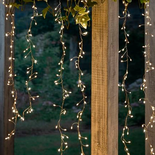 LED Ziemassvētku virtene - aizkari vara stieple, 3x3m, silti balts, 31V, IP44, 1200LED