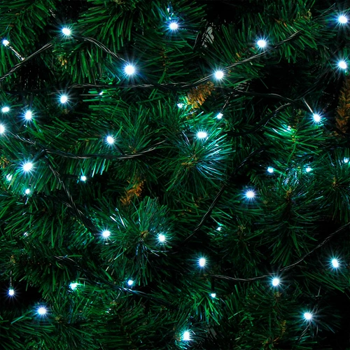 LED Ziemassvētku virtene 5m, auksti balta + FLASH, 220V, IP44, 50 LED