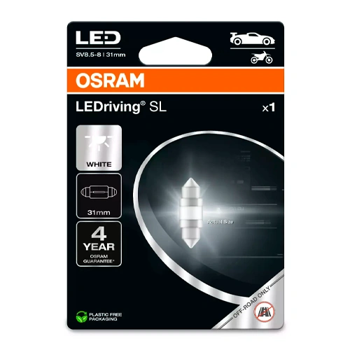 LED spuldze C5W, LEDriving SL sērija, 6000K, 1W