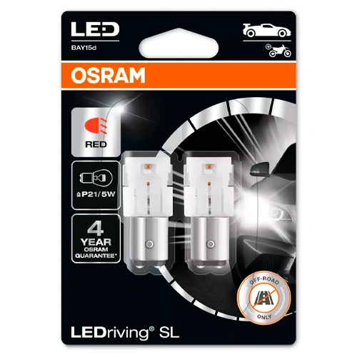 LED spuldzes P21/5W sarkanas, 1W, 12V, LEDriving SL sērija