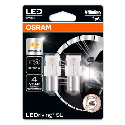 LED spuldzes PY21W amber, 1W, 12V, LEDriving SL sērija