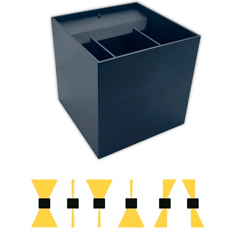 LED Fasādes gaismeklis KIRA, 6W, 4000K, 180Lm, IP54, melns