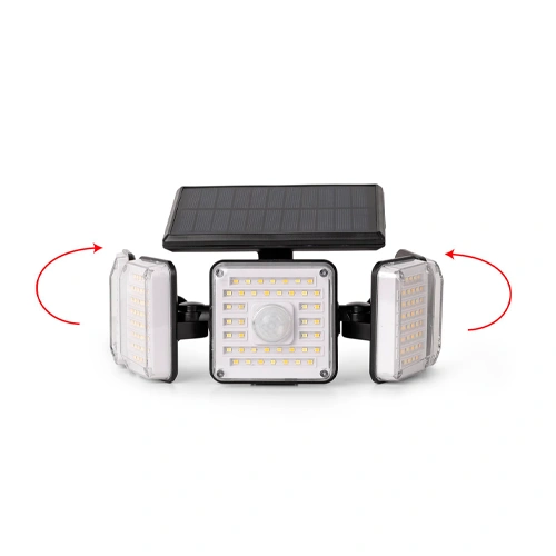 LED Fasādes gaismeklis ar saules bateriju, pulti un kustības sensoru, silti-neitrāli-auksti balts, IP44