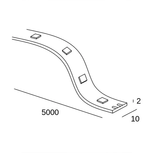 LED лента 5m, 4000K, IP20, 24V, 28.8W/m, 15635Lm