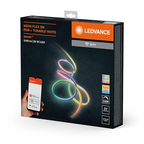 Viedā neona LED lente 5m, 4W/m, RGBTW, IP44