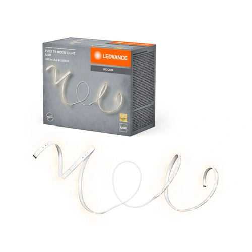 LED lente TV fona apgaismojumam, 1.5m, 2.8W, IP20, 3500K, USB