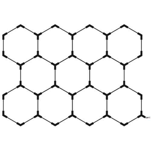 Hexagon gaismekļu komplekts, 11 gab., ar aksesuāriem, 385W, 6000K, IP20, 46200 Lm
