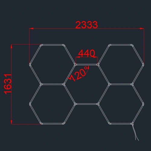 Hexagon gaismekļu komplekts, 5 gab., ar aksesuāriem, 192W, 6000K, IP20, 23040 Lm