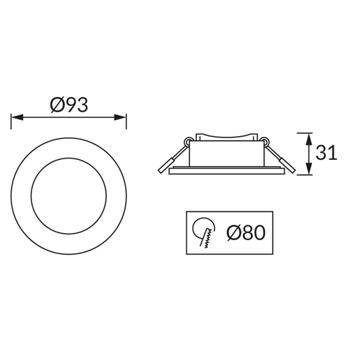 Iebūvējams mitrumizturīgs gaismeklis FANTA C, excl. GU10, MR16 spuldze, max 20W, IP65/20