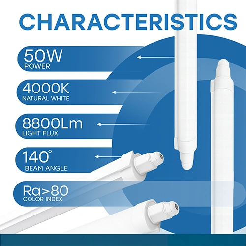 LED Mitrumizturīgs 50W lineārais gaismeklis ar PHILIPS diodēm 150cm, 4000K