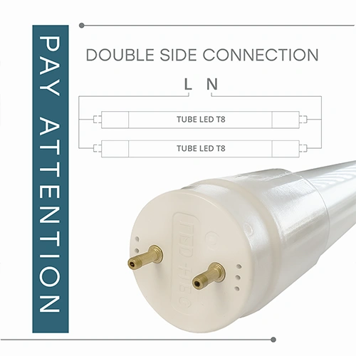 LED spuldze T8, 18W, 120cm, 1600lm, 6000K, elektrības pieslēgums no divām pusēm!