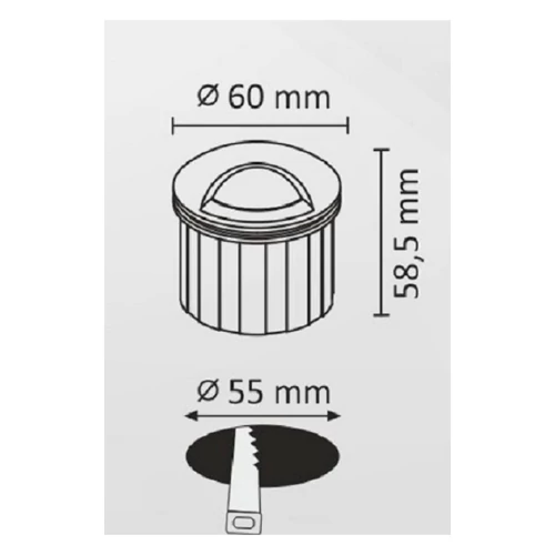 LED built-in light for stairs and walls 3W 40lm IP44 black