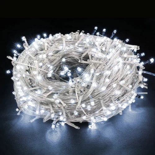 LED Ziemassvētku virtene 5m, auksti balta + FLASH, 220V, IP44, 50 LED