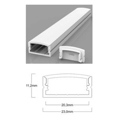 Anodized aluminum profile for 1-2 rows of LED strip HB-30X10