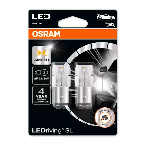 LED spuldzes P21/5W dzeltenas, 1W, 12V, LEDriving SL sērija