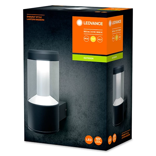 Facade lamp 12W, 3000K, IP44 ENDURA STYLE LANTERN MODERN
