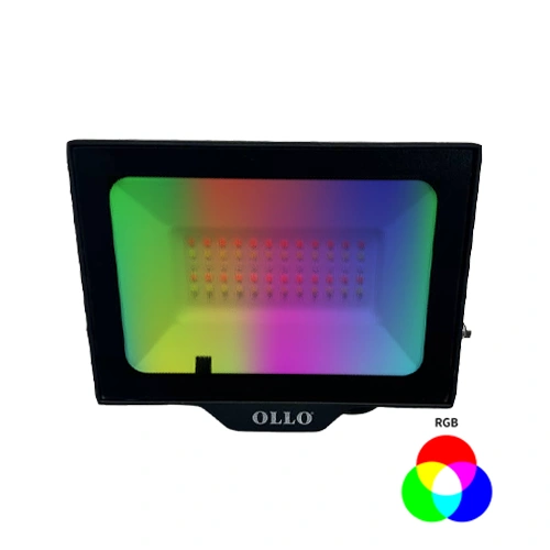 LED Mitrumizturīgs āra prožektors ar pulti 50W, 4750Lm, RGB, IP65