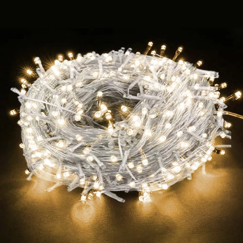 LED Рождественская гирлянда 5м, теплый белый + FLASH, 220V, IP44, 50 LED