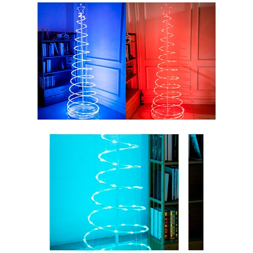 Spīdošā Ziemassvētku eglīte 1.2m, daudzkrāsaina, 4.4W, 73 LED