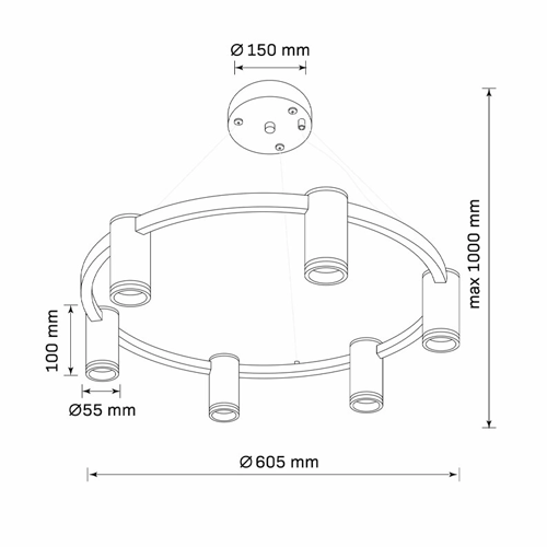 LED потолочный светильник PARIS ROUND, excl. 6xGU10, max 12W