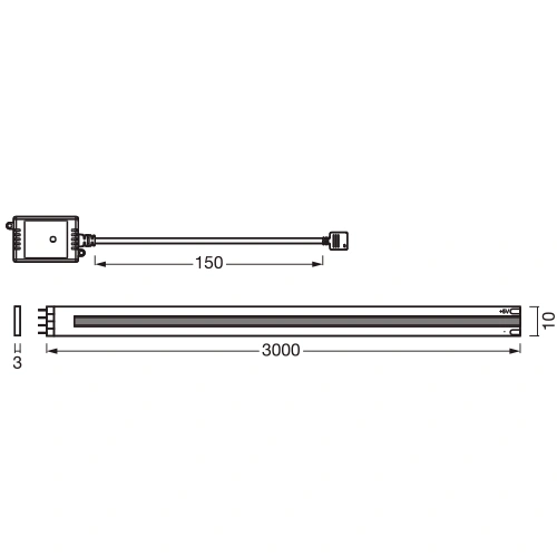 Viedā LED COB lente 3m, 4.6W/m, 2700-6500K, IP20